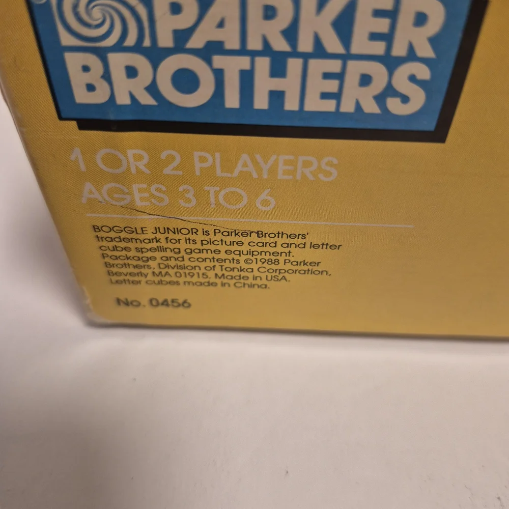 Vintage Boggle Junior Parker Brothers 1988‎ Complete Pre-School Learning Game